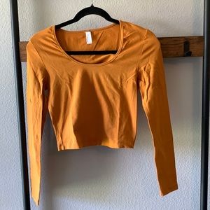 American apparel. Long sleeve crop top. Medium. Mustard Color